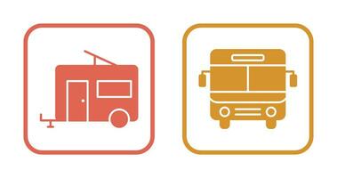 Bus and trailer Icon vector