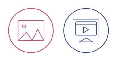 albums and video streaming Icon vector