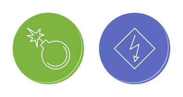 danger of explosion and high voltages  Icon vector