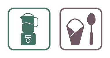 blender and spoon  Icon vector