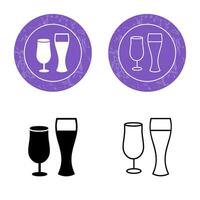 Unique Beer Glasses Vector Icon