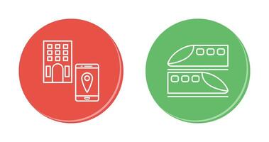 find hotel and train  Icon vector