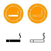 icono de vector de cigarrillo encendido único