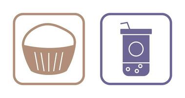 Chocolate Muffin and Chocolate Shake  Icon vector