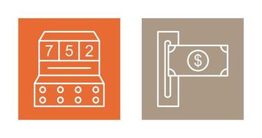 slot machine and slot of bills  Icon vector