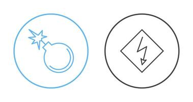 danger of explosion and high voltages  Icon vector