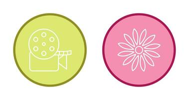 video reel and flower Icon vector