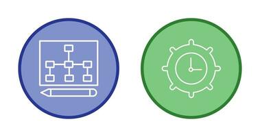 draw hierarchy and time setting  Icon vector