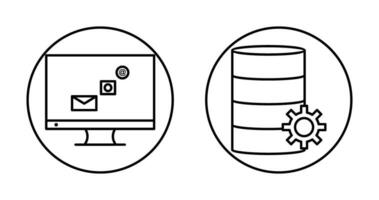 digital márketing y base de datos administración icono vector