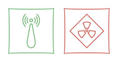 non ionizing radiation and radiation Icon vector