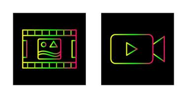 pictures reel and video Icon vector