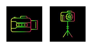 open camera and camera stand  Icon vector