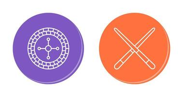 roulette and Pool cue  Icon vector