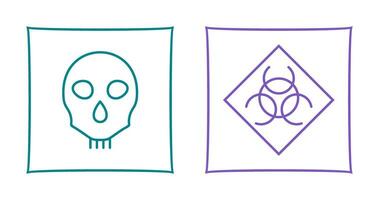 danger and biological hazard  Icon vector