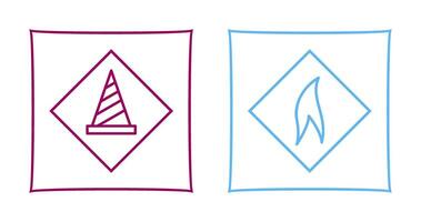 under construction and flammable material  Icon vector