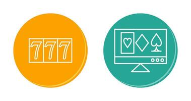 online gambling and triple sevens Icon vector