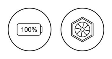 lleno batería y hexagonal diafragma icono vector