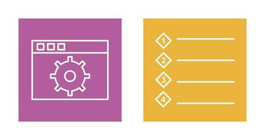 settings and numbered lists Icon vector