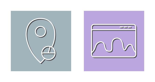 location statistics and webpage statistics  Icon vector