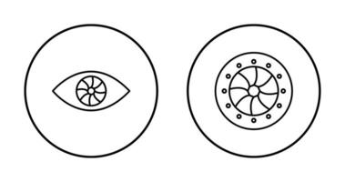 eye and optical diaphram Icon vector