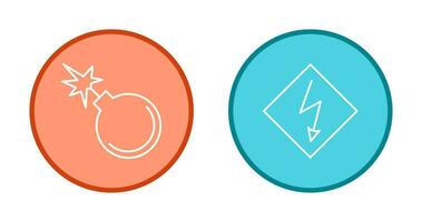 danger of explosion and high voltages  Icon vector