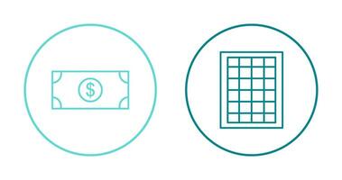 dollar bill and table of rates  Icon vector