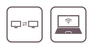 sharing system and connected laptop Icon vector