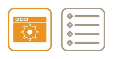 settings and numbered lists Icon vector