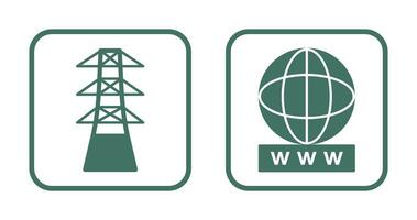 tower and world wide web Icon vector