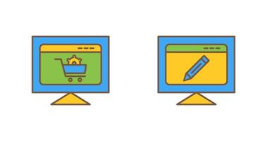 e commerce setting and edit webpage Icon vector