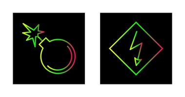 danger of explosion and high voltages  Icon vector