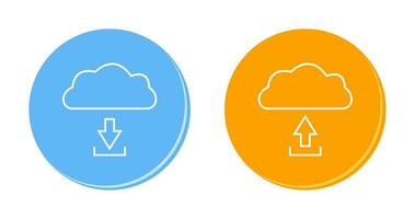 download from cloud upload to cloud  Icon vector