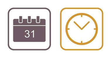 icono de calendario y reloj vector