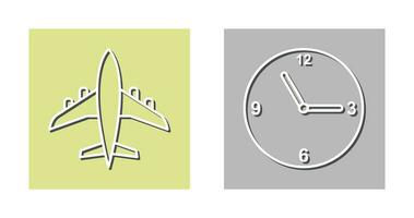 Aeroplane and time  Icon vector