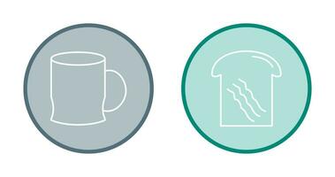 toast and coffee cup  Icon vector