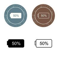 Unique Half Battery Vector Icon