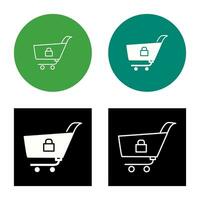 Unique Locked Cart Vector Icon
