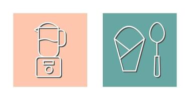 blender and spoon  Icon vector