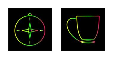 compass and coffee cup Icon vector
