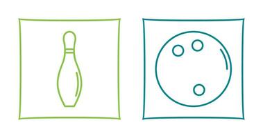 bowling pin and bowling ball Icon vector