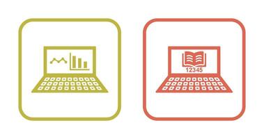 Online Stats and Online Study Icon vector