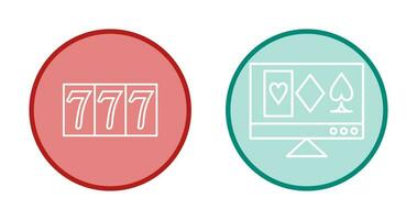 online gambling and triple sevens Icon vector