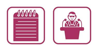 Note and Lecture Icon vector