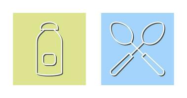 syrup and spoon Icon vector