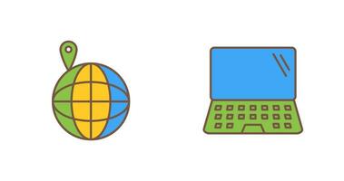 laptop and vacation spots  Icon vector