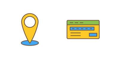 location and credit card Icon vector