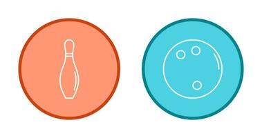 bowling pin and bowling ball Icon vector