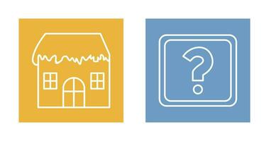 House with Snow and Question Mark Icon vector