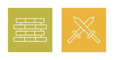 Bricks and Sword Icon vector