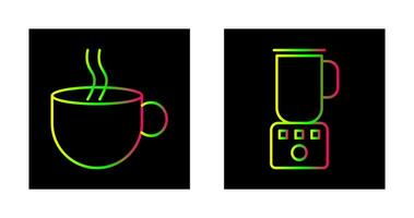 Hot Coffee and Coffee Blender Icon vector